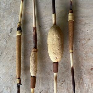 Vintage Fishing bobbers. Handmade with Porcupine Quills & Cattails.
